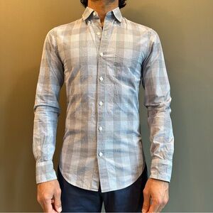 Bonobos Light Blue Plaid Button Down Shirt